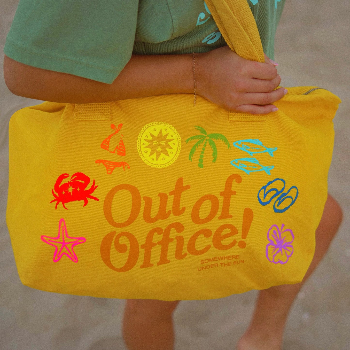 Out Of Office - Yellow Denim Tote