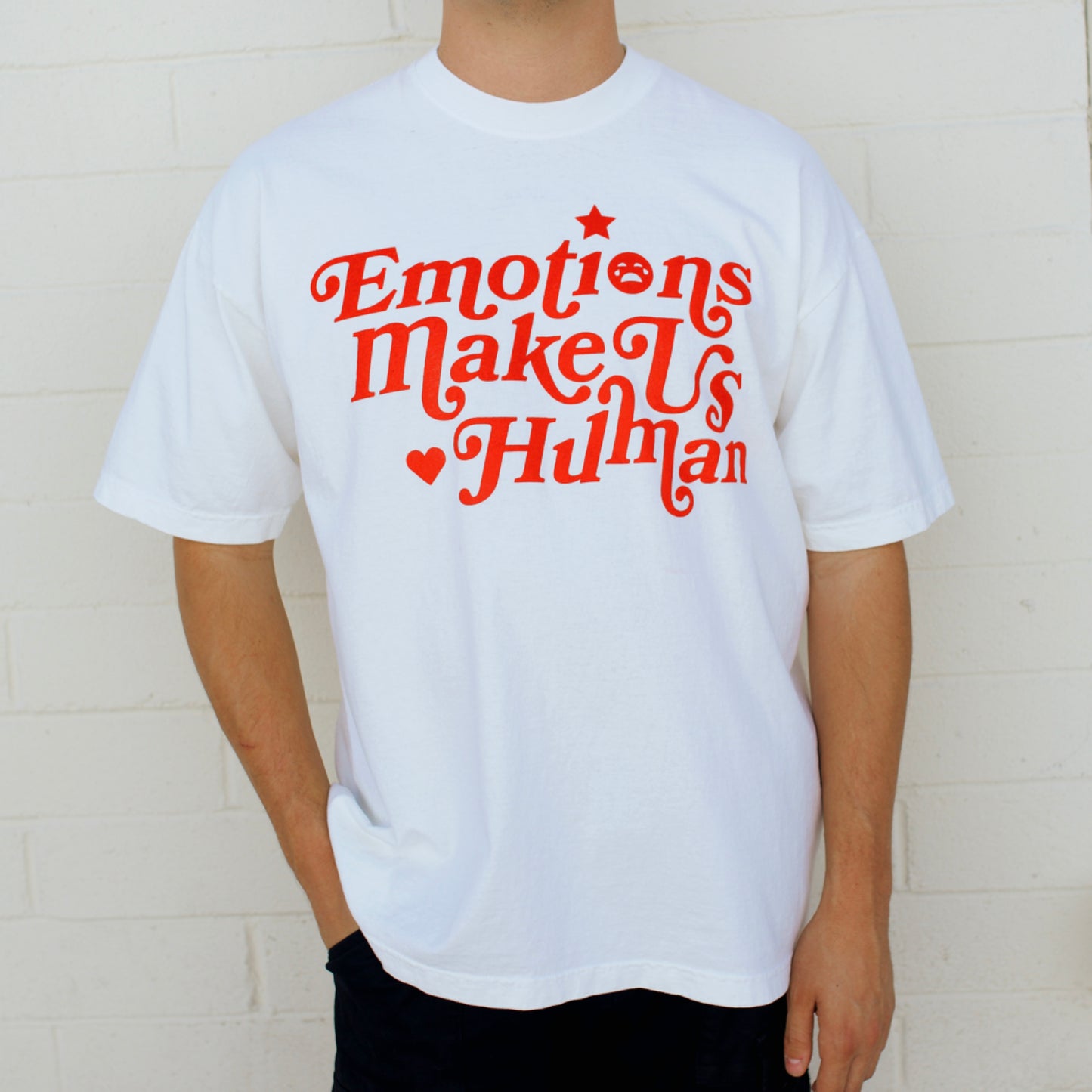 Emotions Make Us Human Red - Tee