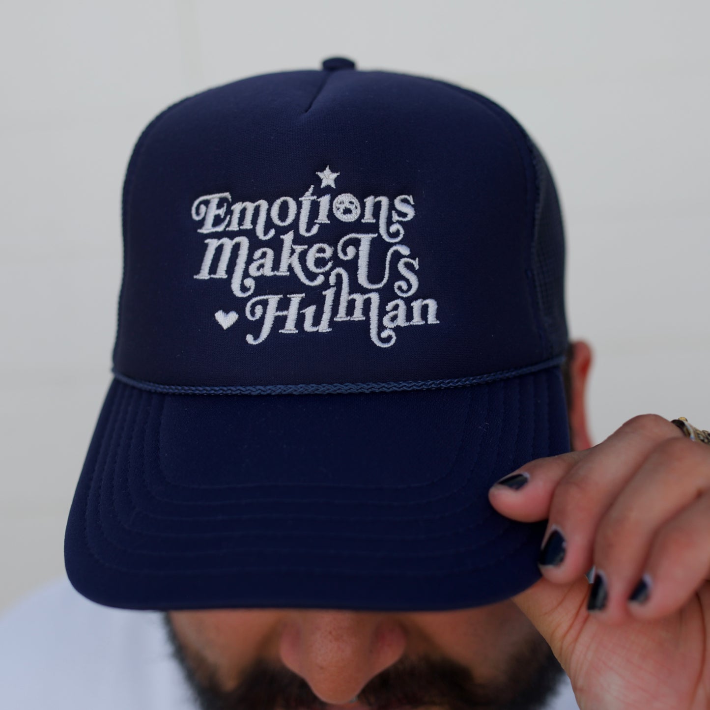 Emotions Make Us Human Navy - Trucker Hat