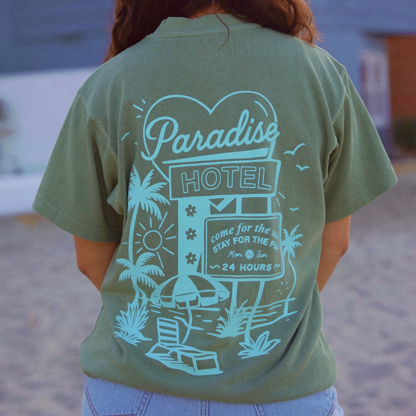 Stay for the fun - Green Vintage Tee