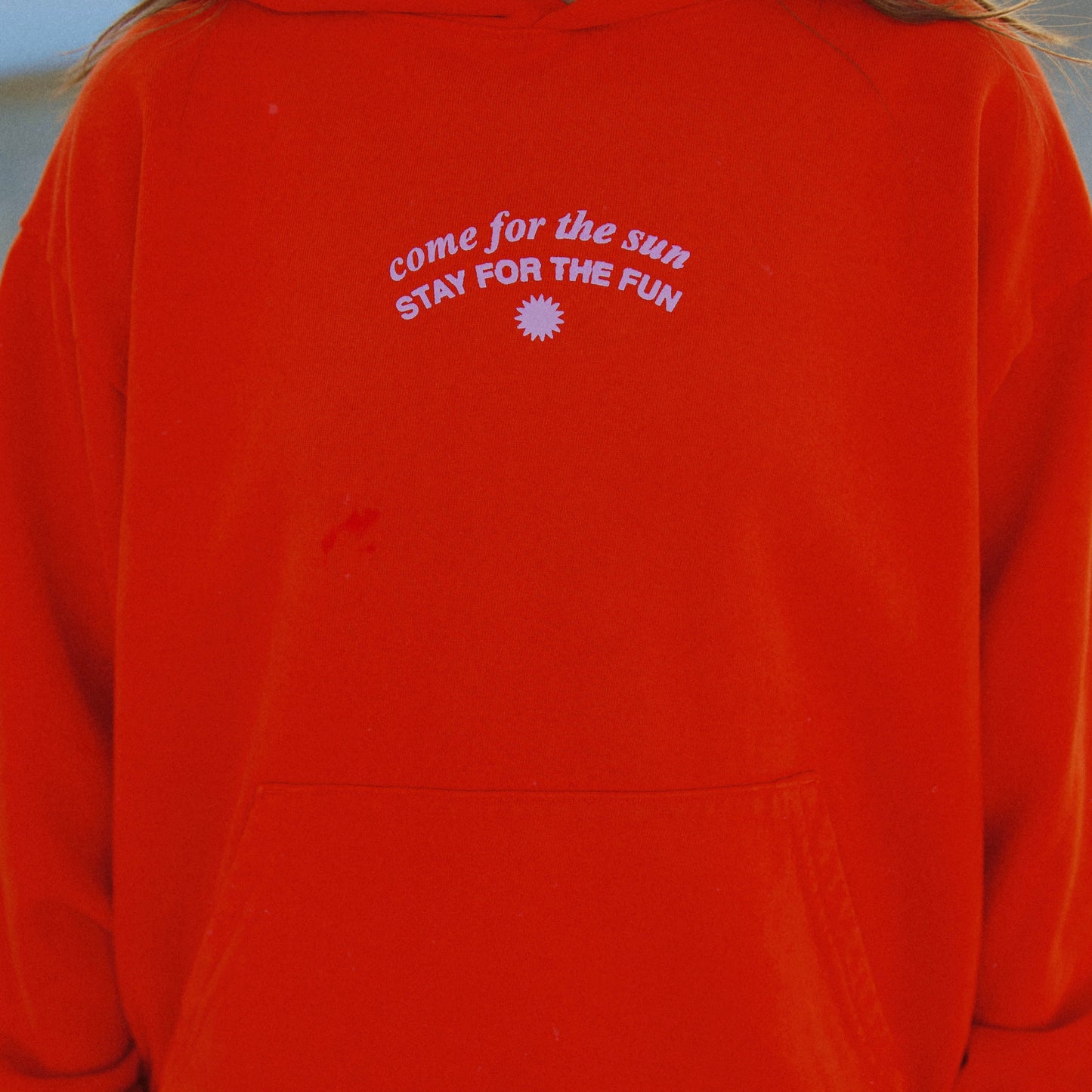 Stay For the Fun - Red Heavy Weight Hoodie