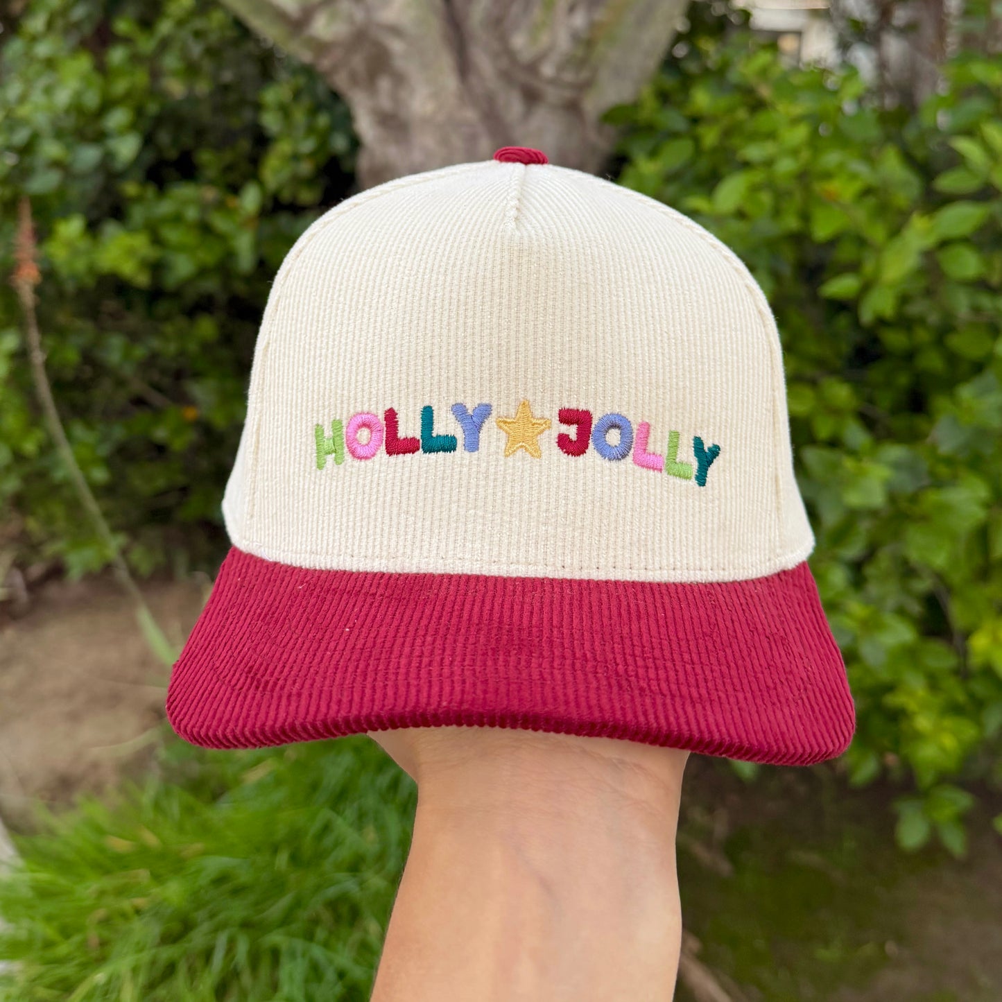 Corduroy Christmas Trucker Hat